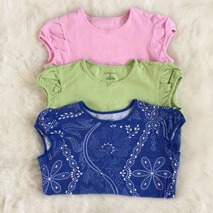 Set of 3 Lands’ End Girls Short Sleeve Tops Size M